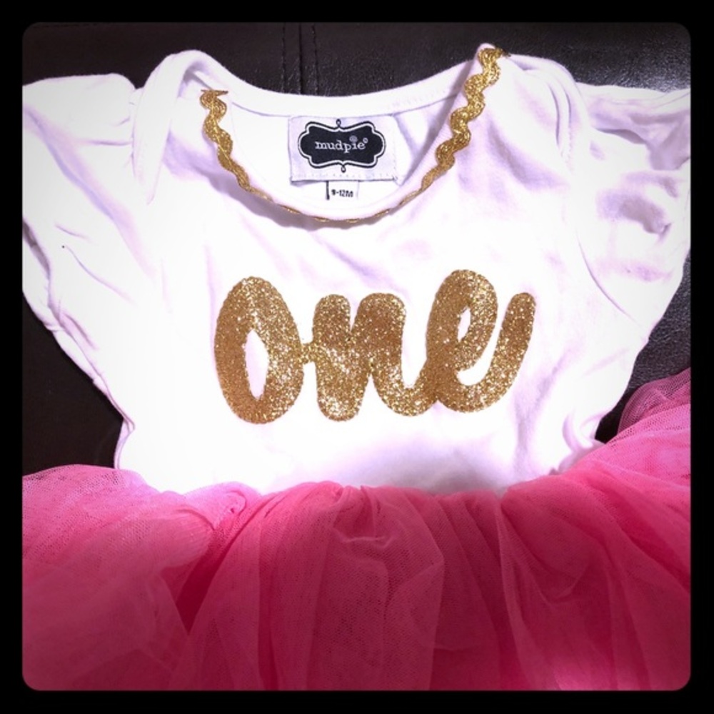 EUC Mudpie -1st Birthday-ONE party dress